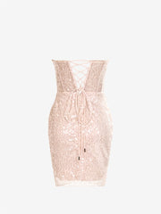 Champagne Sheath Sweetheart Sequins Homecoming Dress