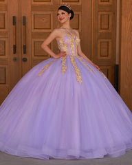 Lilac Sweetheart Sleeveless Quinceanera Dresses with Appliques