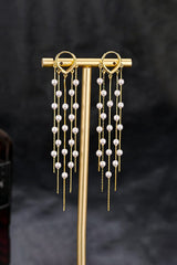 Long Pearl Tassel Earrings
