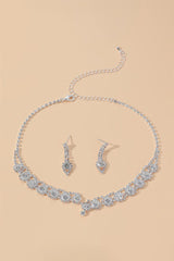 Luxury Round Zircon Necklace And earrings Set Of Two