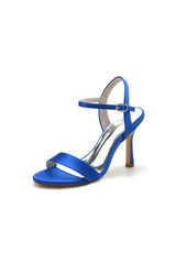 Open Toe Ankle Strap Satin Party Shoes
