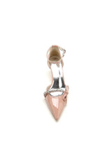 Patent Leather Mirror Finish With Rhinestone Pointed Toe Stiletto Heel