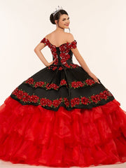 Red Off the Shoulder Quinceanera Dresses with Appliques