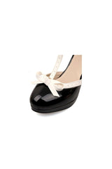 Retro Bow High Heel Shoes