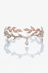 Rose Gold Leaf Crystal Crown