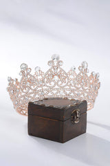 Rose Gold Sparkly Crystal Bridal Crown