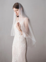 Shiny Bridal Veils with Gold Star Sparkly Wedding Veil