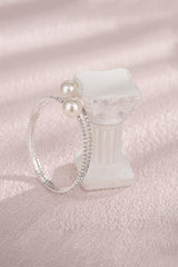 Pearl Rhinestone Layered Wrap Cuff Bracelets