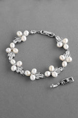 Silver Freshwater Pearl Bridal Bracelet