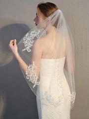 Simmple Short Wedding Veil Lace Mantilla Veils