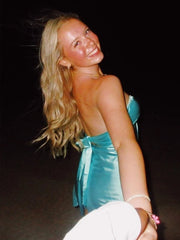 Aqua - Strapless A Line Short Homecoming & Cocktail Dresses With Keyhole