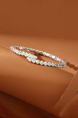 Silver Strencth Round Cuff Tennis Bracelets