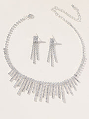 Tassel Necklace Earrings Pendant Two Piece Set