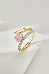 18k Gold Plated Radiant Oval Cut Gemstone Jewelry Ring