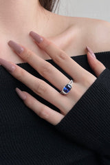 2.5 Carat Fat Rectangle Sapphire Engagement Ring