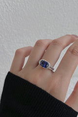 2.5 Carat Fat Rectangle Sapphire Engagement Ring