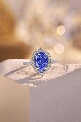 2 Carat Radiant Pear Cut Sapphire Engagement Ring