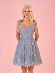Aline Short Sweetheart Tulle Floral Homecoming Dress