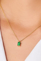 Colorful Zircon Pendant Necklace