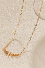 Leaf Pendant Zircon Necklace