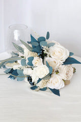Artificial Cascade Silk Roses Wedding Bridal Bouquets