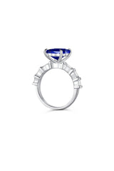 4 Carat Rectangle Sapphire Engagement Ring