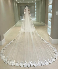 4M Full Edge Lace Bridal Veil