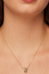 Zircon Double Circle Necklace