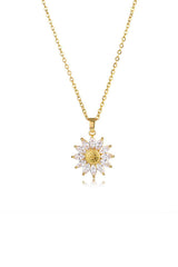 Sunflower Pendant Zircon Necklace