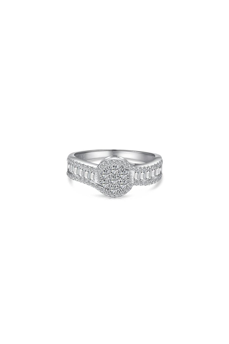 Sterling Silver Cubic Zirconia Radiant Sparkling Wedding Band Ring