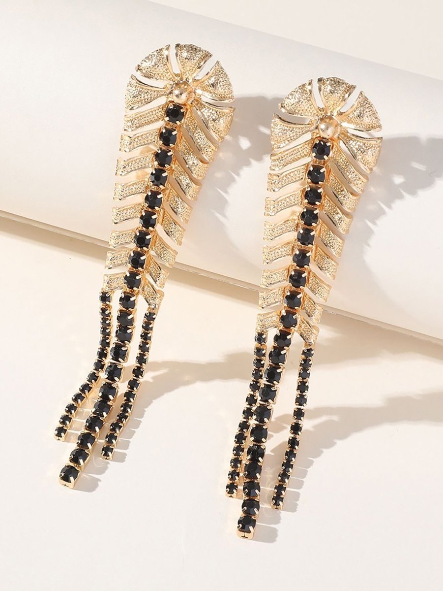 Golden Leaf Tassel Vintage Boho Long Earrings