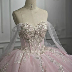 Blush Ball Gown Tulle Strapless Sleeveless Quinceanera Dresses