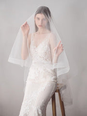 Two-Layers Ivory Tulle Knee Length Wedding Veils