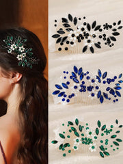 Synthetic Gem Floral Prom Headdress Hair Comb
