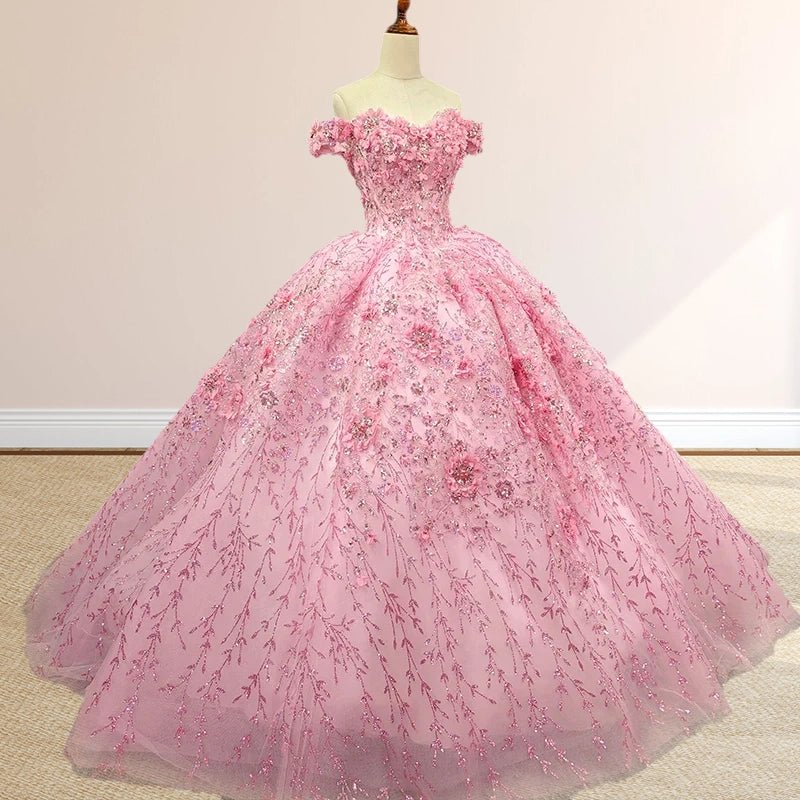 A Line Appliques Off the Shoulder Sweet Quinceanera Dresses with Beading