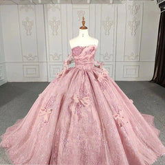 Romantic Pink Beading Quinceanera Dress Sequined Sleeveless with Bowknot
