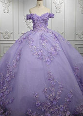 Romantic Sleeveless Beading Quinceanera Dresses with 3D Flower Appliques