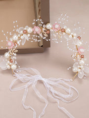 The Bride Flower Girl Leaf Pearl Headband