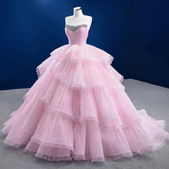 Quinceanera Dress Tiered Ball Gown Long Evening Dresses with Diamonds