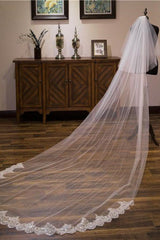 Vintage Two-Tier Tulle Bridal Veil Wedding Veil With Lace