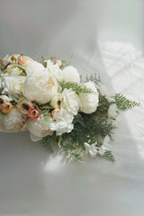 Artificial Peony Rose Cascade Wedding Flower Bouquets