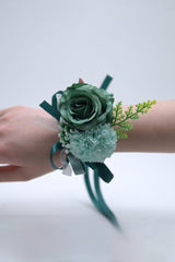 Artificial Silk Roses Bridesmaid Wrist Corsage