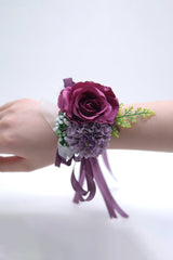 Artificial Silk Roses Bridesmaid Wrist Corsage