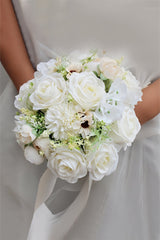 Artificial Silk Roses Wedding Bridal Bouquets