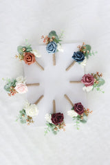Artificial Silk Roses Wedding Bridesmaid Boutonniere