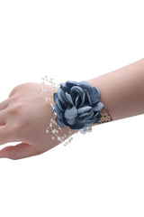 Artificial Silk Roses Wedding Bridesmaid Wrist Corsage