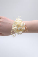 Artificial Silk Roses Wedding Bridesmaid Wrist Corsage