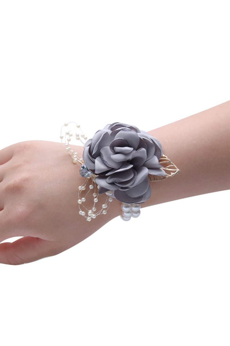 Artificial Silk Roses Wedding Bridesmaid Wrist Corsage