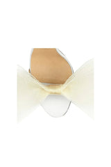 Asymmetric Bow-Embellished Satin High Heel Sandals