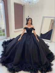Ball Gown Tulle Off the Shoulder Quinceanera Prom Dress